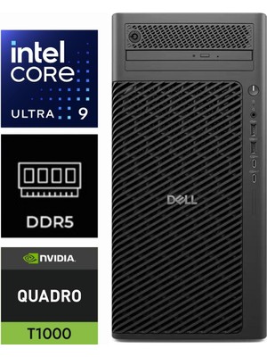 Dell Pro Max Tower T2 Ultra 9 285K FCT2250-K449 16GB 4tb+4tb Quadro T1000 8gb W11PRO Masaüstü Iş Istasyonu