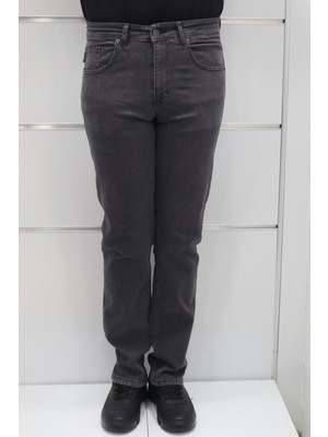 Hacker Fistan Store Erkek Füme Yüksek Bel Rahat Kesim Boru Paça Büyük Beden Jean Pantolon