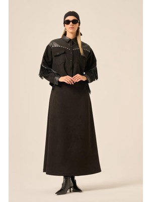 Ftz Women Bayan Süet Derı Etekli Takım  Siyah 31231