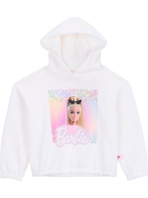 Barbie Baskılı Kız Çocuk Ekru Sweatshırt BRB5WG-SWT6031