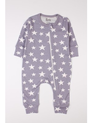 Fermuarlı Bebek Çocuk Tulumu Yıldız Desenli Uyku Tulumu