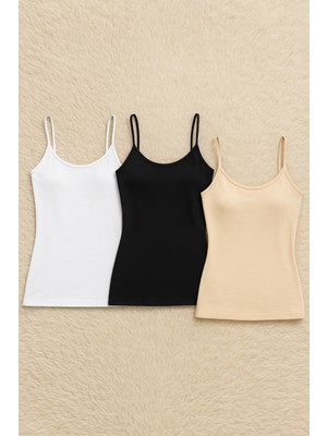 Alissa Kadın Bambu Likralı Askılı 3'lü Atlet W6K6K1T1KA