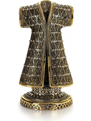 Lebron Esmaül Hüsna Işlemeli Kristal Taşlı Kaftan Altın Renk