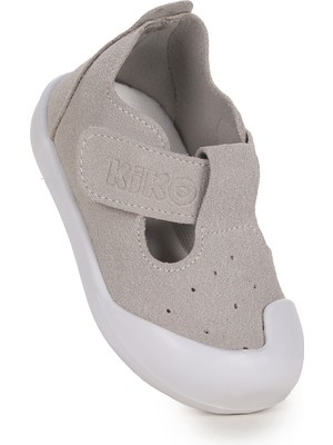 Kiko Kids Elroy Cırtlı Kız Bebek Ayakkabı Gri Tekstil Taban ile Rahat İlk Adımlar İçin