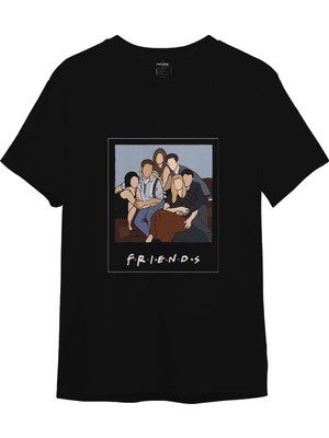 The Lucid Lab Friends Silüetli Tişört - Siyah