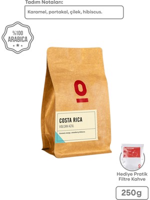 Espressolab Costa Rica Volcan Azul 250g – Caturra Botanik Çeşidi, Natural İşleme, Karamel, Portakal, Çilek ve Hibiscus Tadında