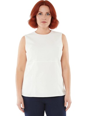 Ersefa Büyük Beden V Yaka Kolsuz Dokuma Bluz Kadınlar Için Şık ve Konforlu Tasarım Kaliteli Şık Rahat