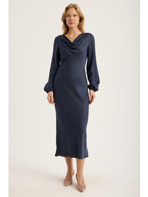 Home Store Uzun Degaje Yaka Elbise