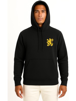 Bahriyeli Collection Kapüşonlu Coat Of Arms Of Bulgaria Lion Cep ve Sırt Tasarımlı Unisex Sweatshirt