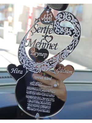 Olur O Zaman Kişiye Özel Üç Kalpli Vav Araba Dikiz Aynası Süsü