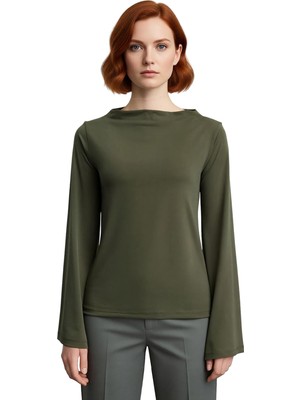 Ersefa Stil Kadın Rahat Kalıp Esnek Bluz Regular Örme Relaxed Kalıp Ispanyol Kol