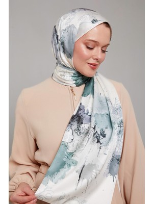 Levidor Yeşil Batik Desen Twill Şal