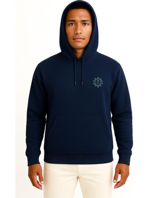 Bahriyeli Collection Kapüşonlu Palm Tree And Swords Colors Cep Tasarımlı Unisex Sweatshirt