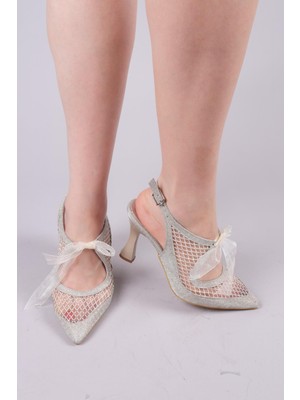 Birikon BERNAL Tül Bağcıklı Stiletto GOLD