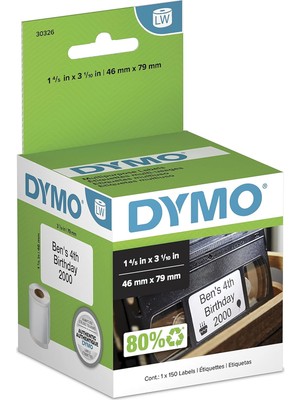 Mena Rise Labelwriter Etiket Yazıcıları Için Lw Video Üst Etiketleri, Beyaz, 1-4/5'' x 3-1/10'', 1 Rulo 150 (30326)