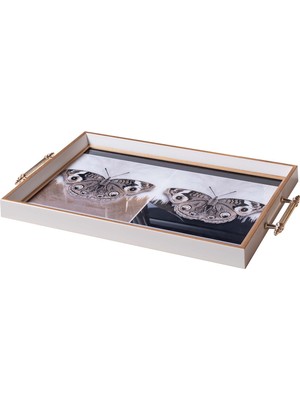 Storish Dekoratif Kulplu Tepsi St-6014