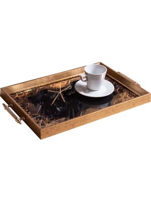 Storish Dekoratif Kulplu Tepsi St-6018