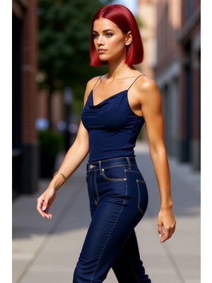 PayBuy Fitted Vücuda Oturan Degaje Yaka Esnek Örme Bluz Rahat Kullanım Mükemmel Uyum Şık Görünüm