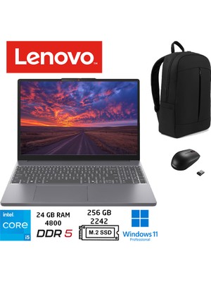 Lenovo ıdeapad Slim 3 Intel Core I5 13420H 24GB 256GB SSD 15.3" Wuxga IPS W11PRO Taşınabilir Bilgisayar 83K1003MTR Duddı Çanta+Mouse