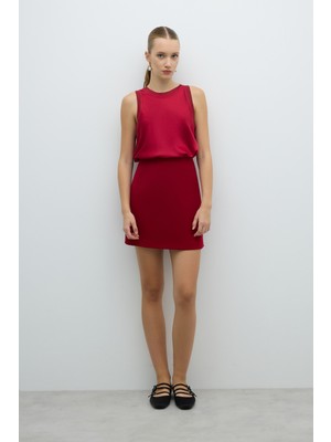 ROMAN Mini Etek Bordo K2615071_008