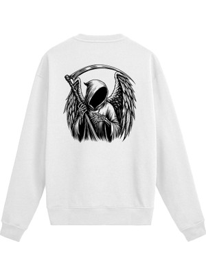 Colermi Death Metal Ölüm Meleği Sırt Baskılı Unisex Sweatshirt
