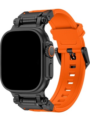 Dexmon Apple Watch 11 10 46MM 9 8 7 6 Se Ultra Uyumlu 49-46-45-44-42MM Metal Pimli Tokalı Premium Silikon Kordon – Dayanıklı Spor Rubber Kayış
