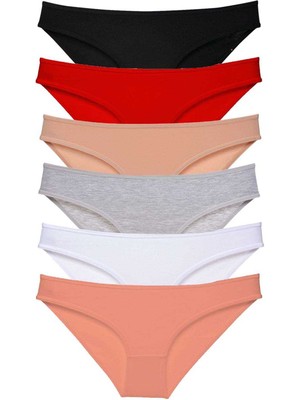 MELENERS 6 Adet Süper Eko Set Likralı Kadın Slip Külot Renk 1