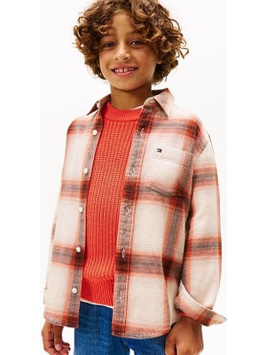 Tommy Hilfiger Erkek Çocuk Regular Kalıp Waffle Dokulu Ekose Gömlek - Çok Renkli