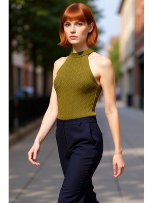 PayBuy Kadın Halter Yaka Ince Dokulu Triko Üst Şıklık ve Konfor Bir Arada Kaliteli Şık Rahat Modern