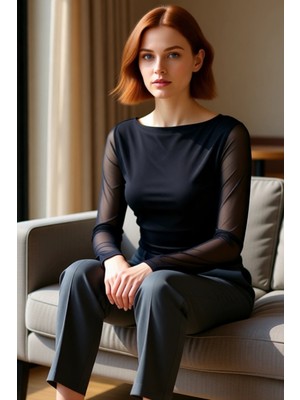 FRM Kadın Şal Desenli Kayık Yaka Asimetrik Detaylı Esnek Tül Üst Kaliteli Şık Rahat Modern Zarif