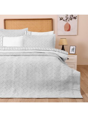 Matmel Store Elenore Çift Kişilik 7 Parça Yatak Örtüsü Seti - Gri