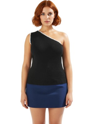 Ersefa Kadınlar Için Asimetrik Yaka Triko Bluz Günlük Şıklık ve Konfor Bir Arada Kaliteli Şık Rahat