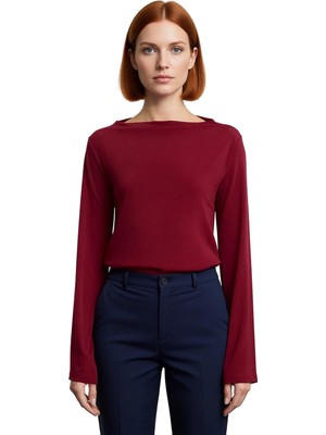 Ersefa Stil Kadın Rahat Kalıp Esnek Bluz Regular Örme Relaxed Kalıp Ispanyol Kol