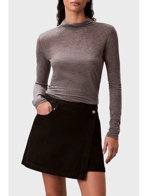 Calvin Klein Pamuklu Regular Fit Mini Kot Etek LV047D777GTWM Bayan Etek LV047D777G Twm