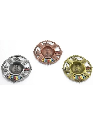 Ronanna Istanbul Temalı Yöresel Metal Küllük Yuvarlak