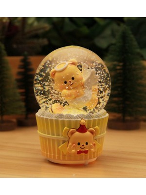Melek Ayıcık Işıklı ve Müzikli Kar Küresi Büyük Boy - B