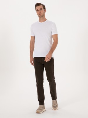 Cacharel Erkek Beyaz Slim Fit %100 Pamuk Bisiklet Yaka Basic T-Shirt 50324401-VR013
