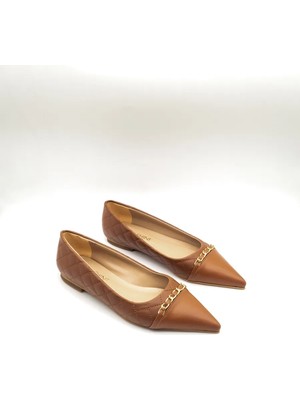 Love Shine Aloria Kadın Kapitone Zincir Tokalı Babet Modern Detaylı Tasarım