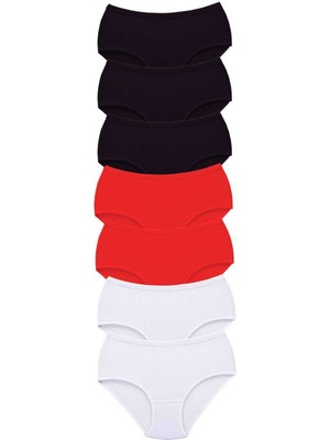 MELENERS 7 Adet Tutku Kadın Yüksek Bel Bato Kalın Lastik Külot S13