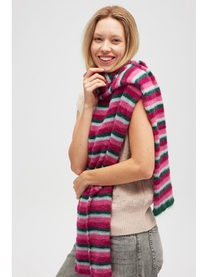 Peraluna Karmina Yumuşak Dokulu Unisex Atkı - Koyu Yeşil Multi