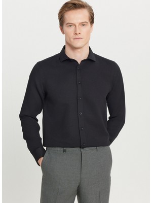 Altınyıldız Classics Tailored Fit Italyan Yaka Siyah Erkek Gömlek ACE020261600_SYH