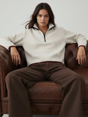 Little Big Ltb Zerapa Yarım Fermuarlı Kadın  Sweatshırt