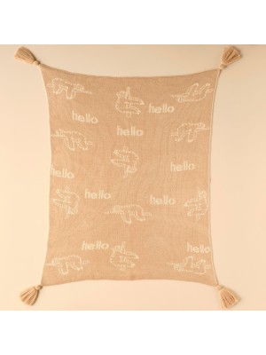 Storemax Hayvan BASKILI%100 Akrilik Battaniye, Bej, 100X120 cm