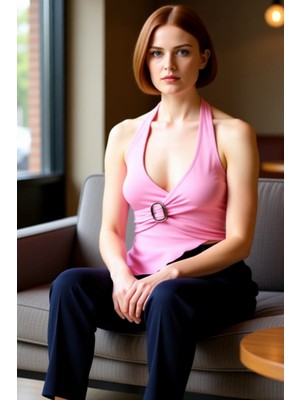 FRM 96% Viskoz 4% Elastan Kadın Örme Bluz Halter Yaka Fitted Yazlık Trend Tasarım