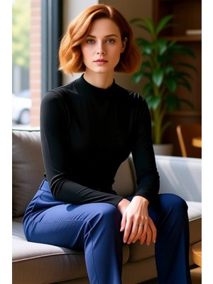 FRM Kadın Moda Şık Crop Dik Yaka Slim Kalıp Örme Kolu Büzgü Detaylı Fitted Vücuda Oturan Esnek Bluz