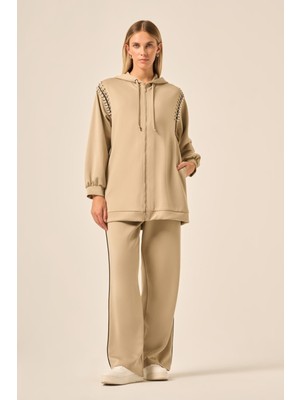 Ftz Women Kadın Taşlı Skuba Takım  Beige 31218