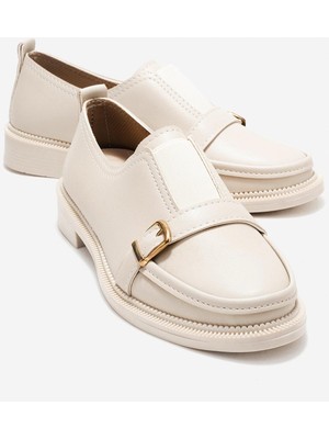 Ccway Lastikli Günlük Kadın Ayakkabı Bej