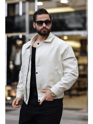 Baselco Erkek Salaş Oversize Trend Suni Deri Ceket M Beden Slim Fit Rahat Kullanım