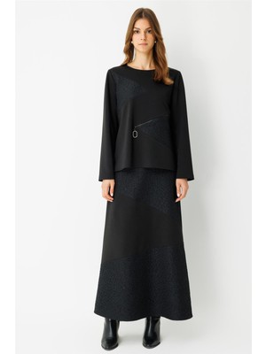 Esswaap Patchli Etekli Takım  Siyah