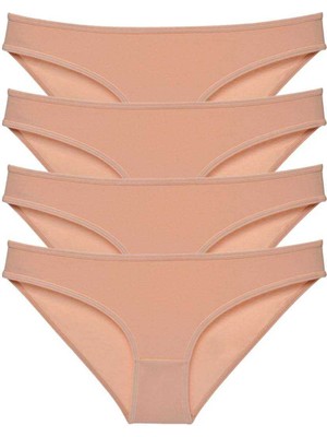 MELENERS 4 Adet Süper Eko Set Likralı Kadın Slip Külot Ten